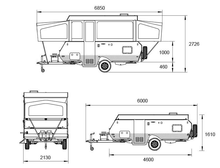 Pop Up Trailer mini caravan travel trailer (4)