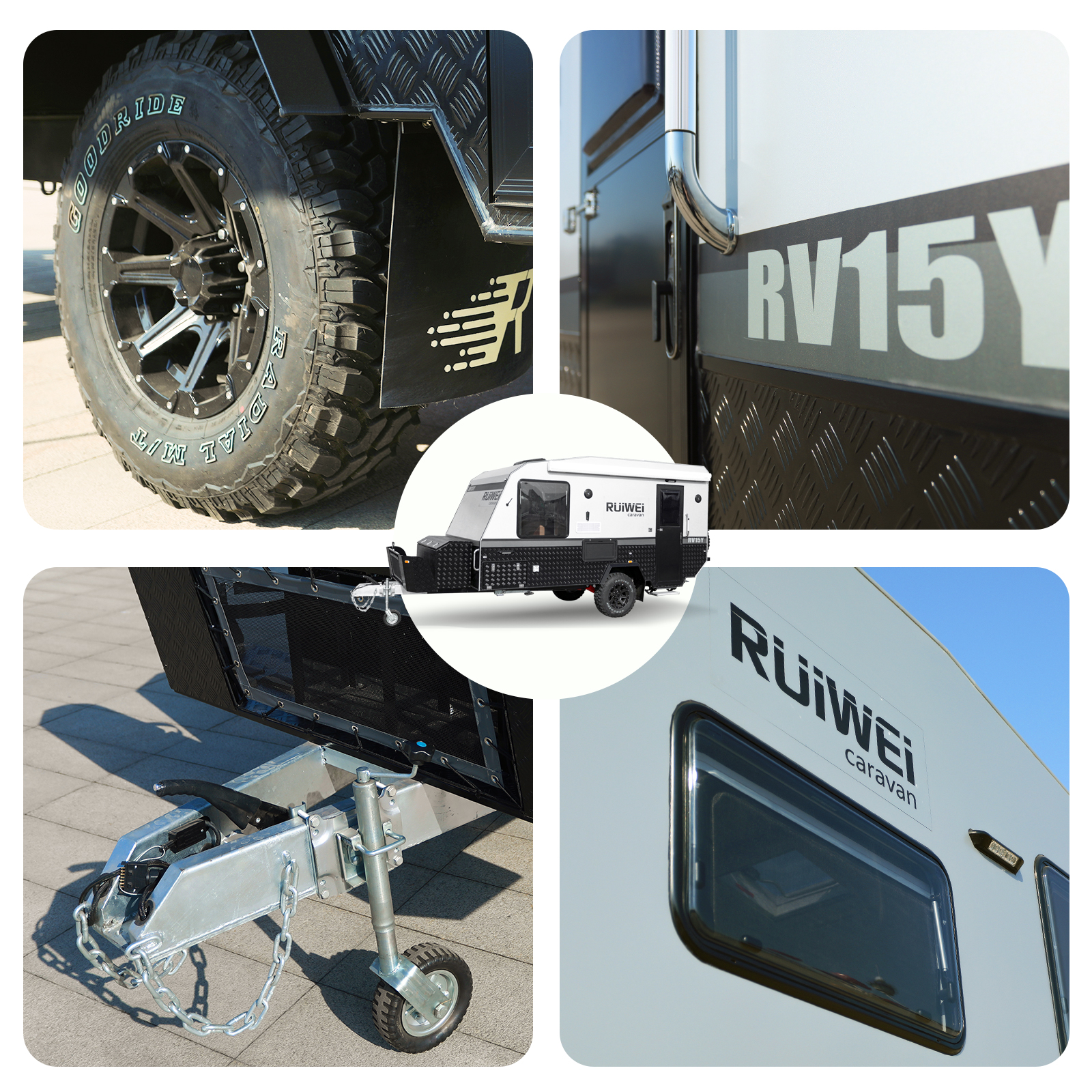 China 13Ft Pop up Hydrid Camper trailer With Toilet Off Road Carvan ...